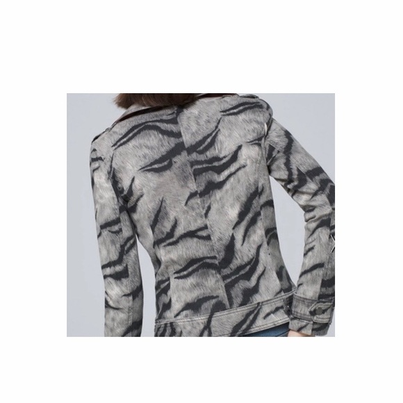 White House Black Market Animal Print Moto Jacket - Picture 8 of 8